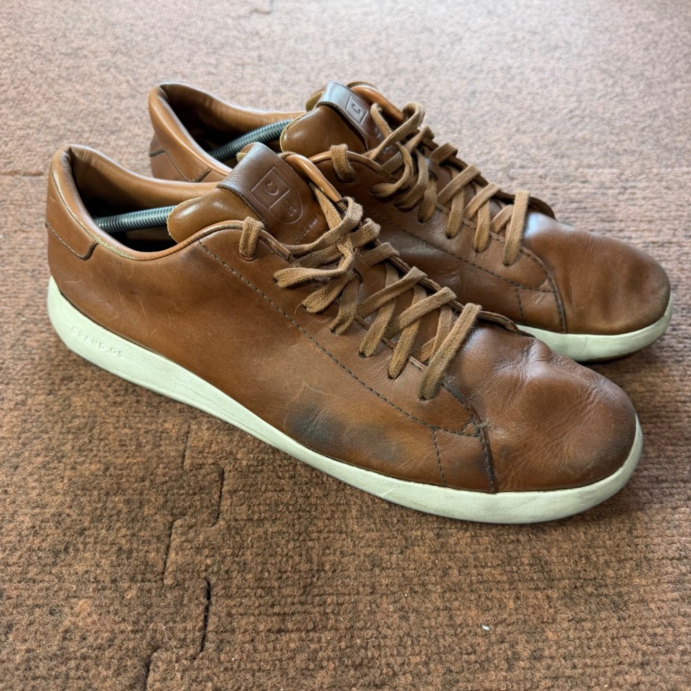 C+‎ shoe Cole Haan Grand Crosscourt Mens 12W British Tan Leather Sneakers C22584
